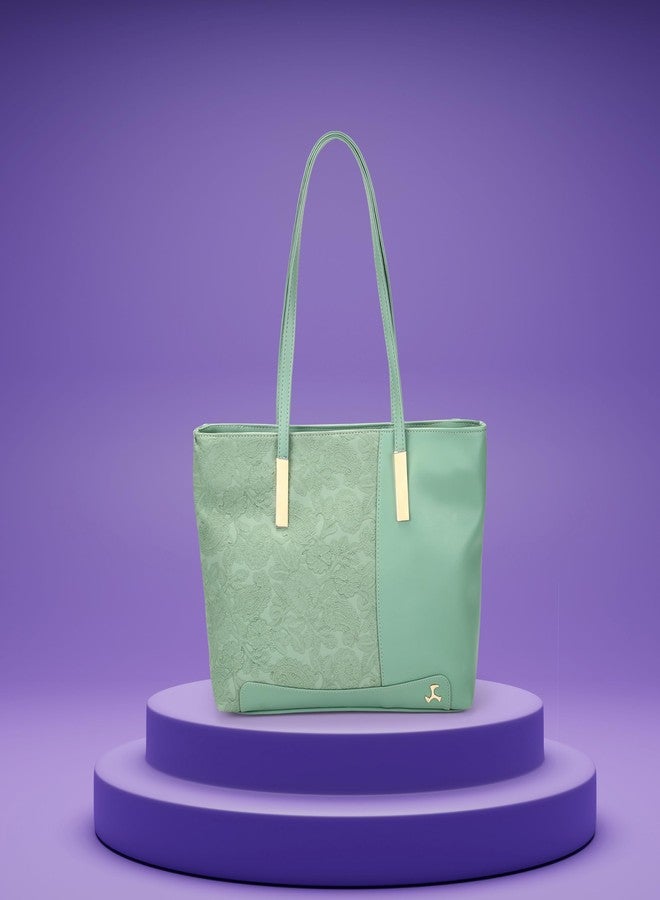 Mochi Women's Green Elegant Shoulder Bag with Buckle Strap(66-7731) - Image 2